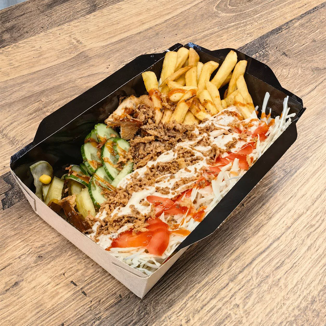 Классическая шаурма на тарелке